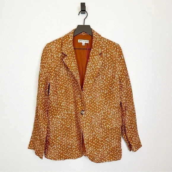New! Free People Maggie Blazer Jacket Burnt Orange - Picture 4 of 6